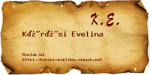 Kőrösi Evelina névjegykártya